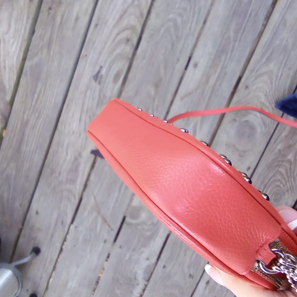 Coach 2 Way Red Pebble Leather Crossbody/wristlet - Picture 3 of 8